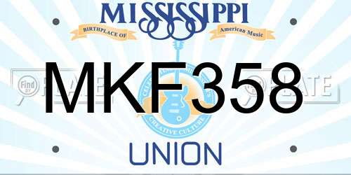 MKF358 Mississippi License Plate