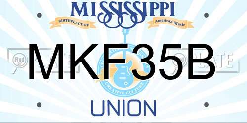 MKF35B Mississippi License Plate
