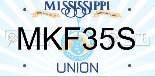 MKF35S Mississippi License Plate
