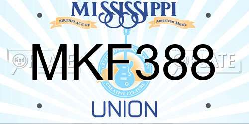 MKF388 Mississippi License Plate