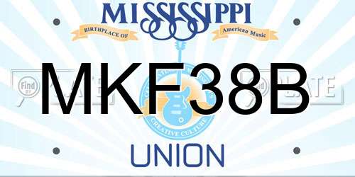 MKF38B Mississippi License Plate