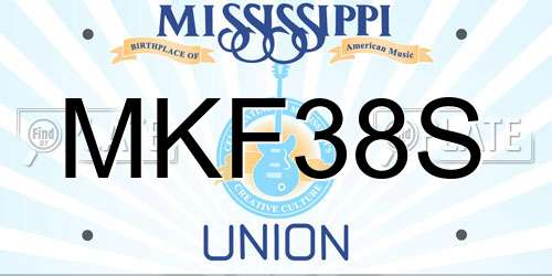 MKF38S Mississippi License Plate