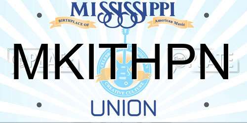 MKITHPN Mississippi License Plate