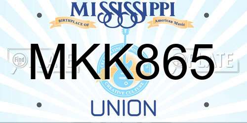 MKK865 Mississippi License Plate