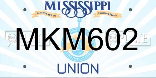 MKM602 Mississippi License Plate