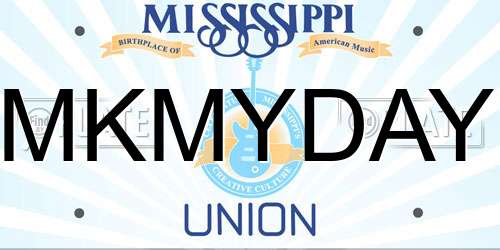 MKMYDAY Mississippi License Plate
