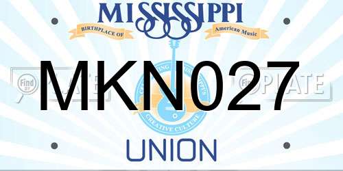 MKN027 Mississippi License Plate