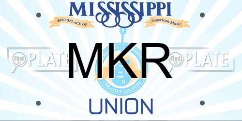 MKR Mississippi License Plate