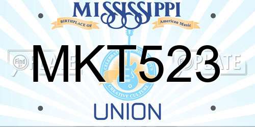 MKT523 Mississippi License Plate