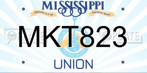 MKT823 Mississippi License Plate