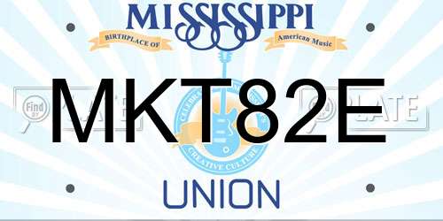 MKT82E Mississippi License Plate
