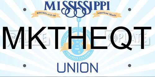 MKTHEQT Mississippi License Plate