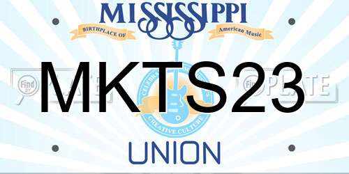 MKTS23 Mississippi License Plate