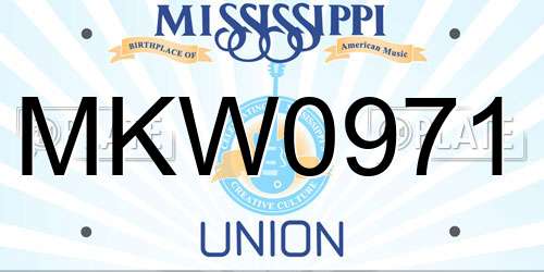MKW0971 Mississippi License Plate