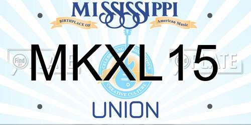 MKXL15 Mississippi License Plate