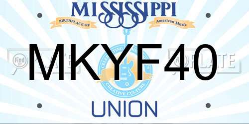 MKYF40 Mississippi License Plate