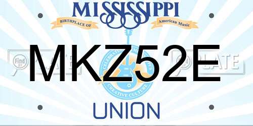 MKZ52E Mississippi License Plate