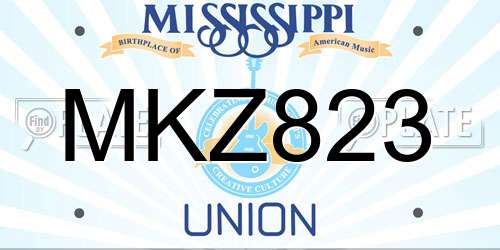 MKZ823 Mississippi License Plate