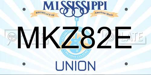 MKZ82E Mississippi License Plate