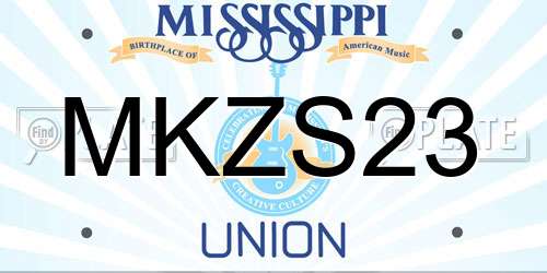 MKZS23 Mississippi License Plate