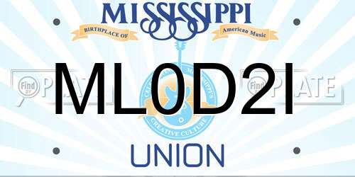 ML0D2I Mississippi License Plate