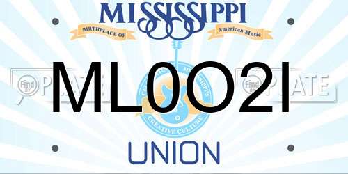 ML0O2I Mississippi License Plate