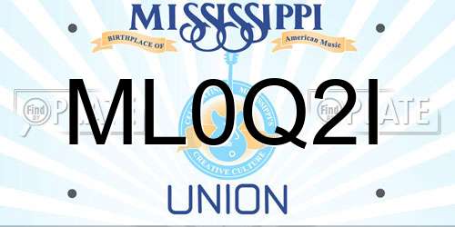 ML0Q2I Mississippi License Plate