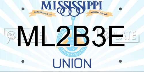 ML2B3E Mississippi License Plate
