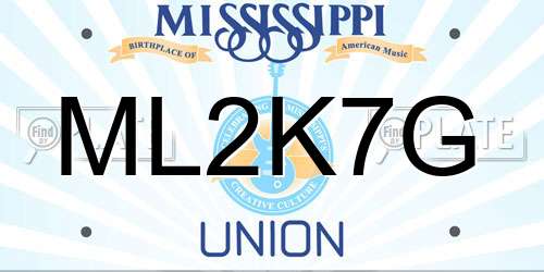 ML2K7G Mississippi License Plate