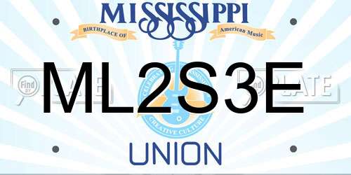 ML2S3E Mississippi License Plate
