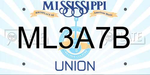 ML3A7B Mississippi License Plate
