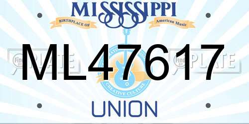 ML47617 Mississippi License Plate