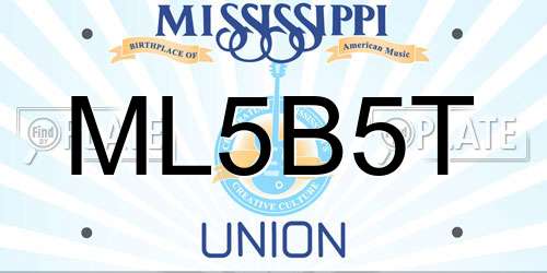ML5B5T Mississippi License Plate