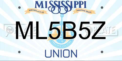 ML5B5Z Mississippi License Plate