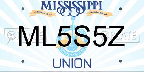 ML5S5Z Mississippi License Plate