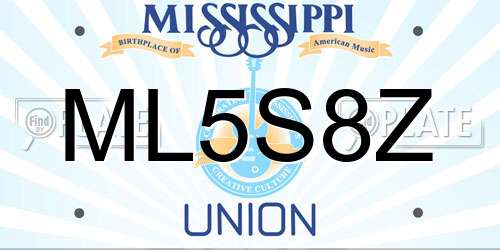 ML5S8Z Mississippi License Plate