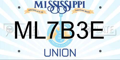ML7B3E Mississippi License Plate