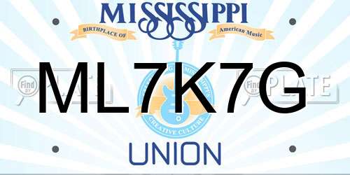 ML7K7G Mississippi License Plate