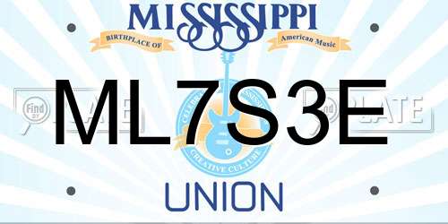 ML7S3E Mississippi License Plate