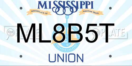 ML8B5T Mississippi License Plate