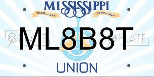 ML8B8T Mississippi License Plate