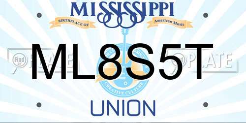 ML8S5T Mississippi License Plate