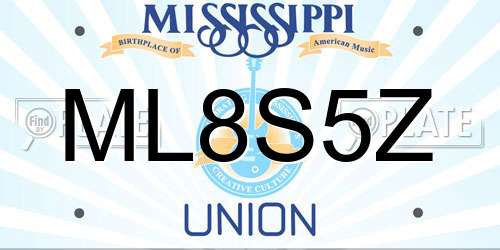 ML8S5Z Mississippi License Plate