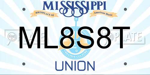 ML8S8T Mississippi License Plate