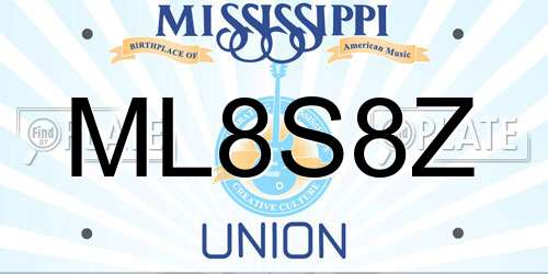 ML8S8Z Mississippi License Plate
