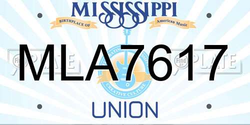 MLA7617 Mississippi License Plate