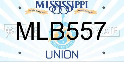 MLB557 Mississippi License Plate