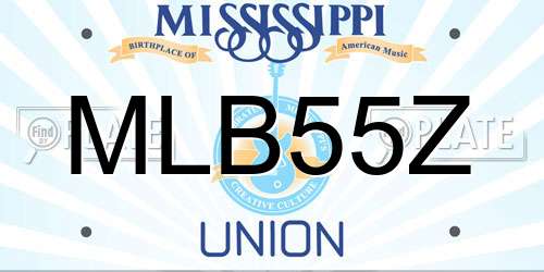 MLB55Z Mississippi License Plate