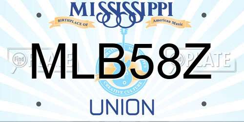 MLB58Z Mississippi License Plate