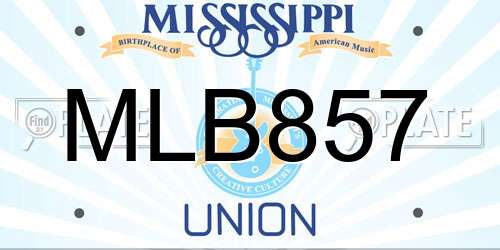 MLB857 Mississippi License Plate